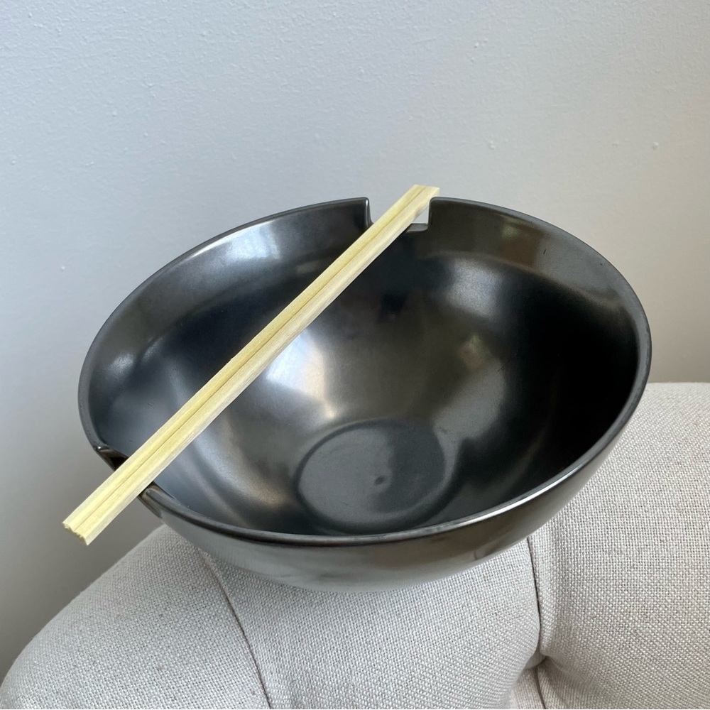 💛 New BIA Cordon Bleu noodle ramen Bowl hand Glazed stoneware porcelain